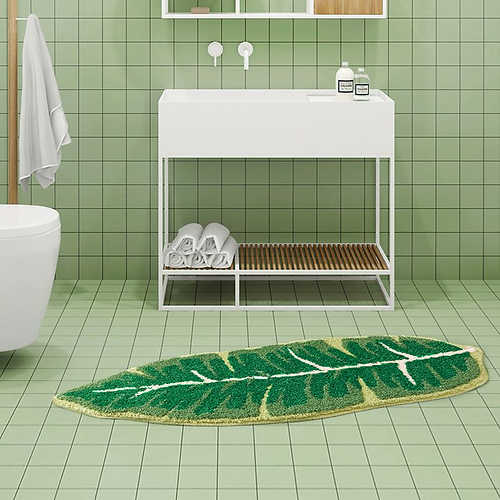 Green Leaf Shape Ultra Soft Carpet mat
