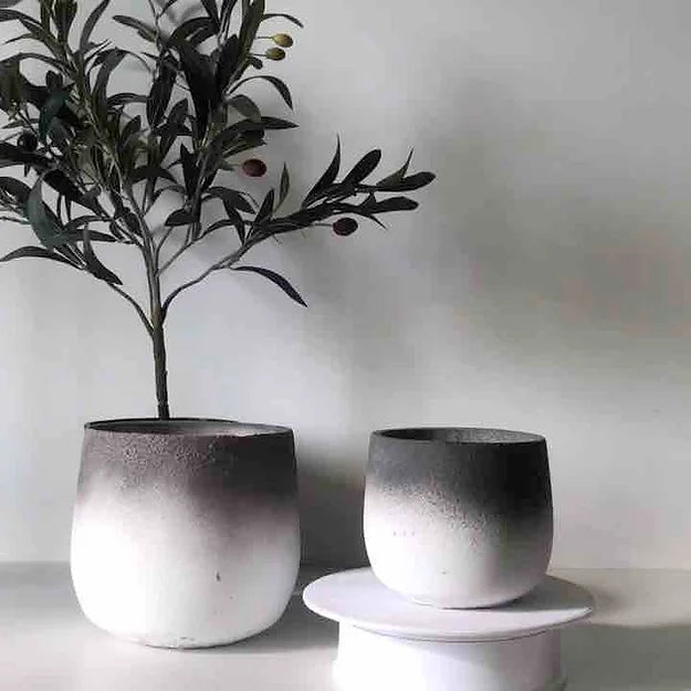 Cement Planter Pots for Plants Concrete Planter Indoor Planter Gradient grey